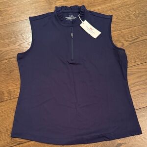 Vineyard Vines Women's Navy Sleeveless Zip Tank